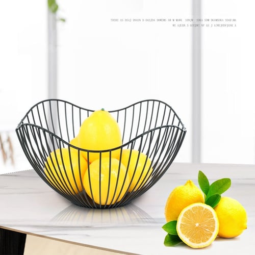 Metal Wire Fruit Basket,Large Black Fruit Bowl for Kitchen Counter Fruit Basket 