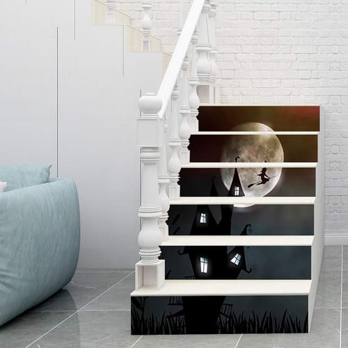 Stair Sticker Castle Flying Witch Steps Vinyl Stickers Stairway Decals Family Staircase Decal Home Decor - Vinyl Home Decor Stairs