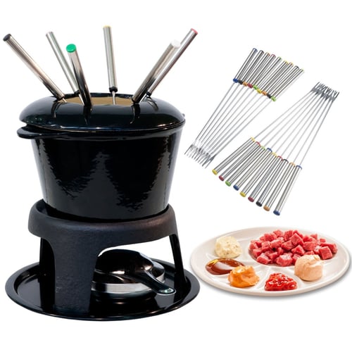 Stainless Steel Fondue Pot Forks with Heat-Resistant Handles for Cheese Chocolate Fondue Roast Marshmallows Meat 6Pcs Fondue Forks