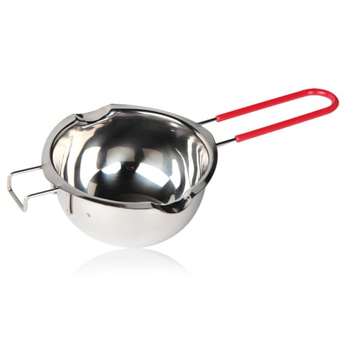 Stainless Steel Melting Pot Melting Pot for Chocolate Candy Butter Cheese Caramel Universal Double Spouts Boiler with Heat-Resistant Handle 