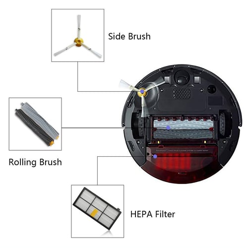 Replacement Side Brush HEPA filter wheel for iRobot Roomba 800 900 980 series 