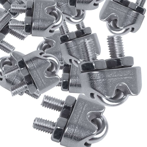 30 Pcs 3mm 1/8" Stainless Steel Wire Rope Cable Clamp Clips Fastener 