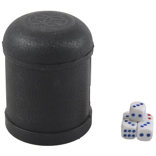 Plastic Hand Shaking Dice Roller Cup Box with 5 Pcs Dices for Casino Party 