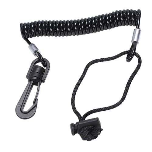 Spiral Coil Lanyard Safety Scuba Diving Torch Camera Strap with Spring Clip 