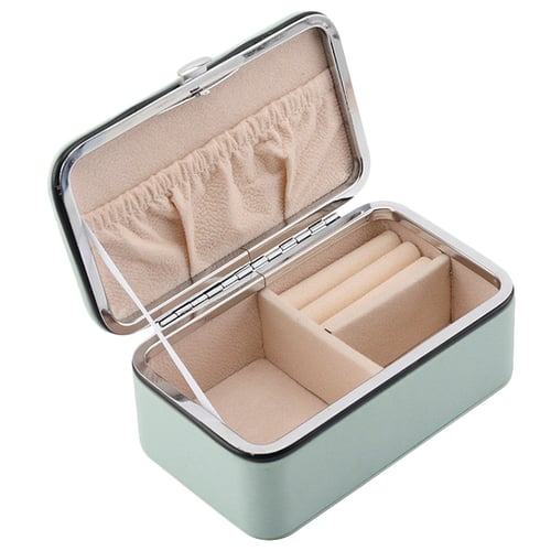 Jewelry Box Portable Case Organizer Travel Leather Storage Double 68 Earrings 