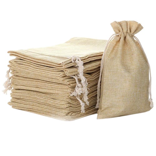 Wedding Party Jewelry Pouch Drawstring Bags 24 Pcs Burlap Gift Bags for Crafts 