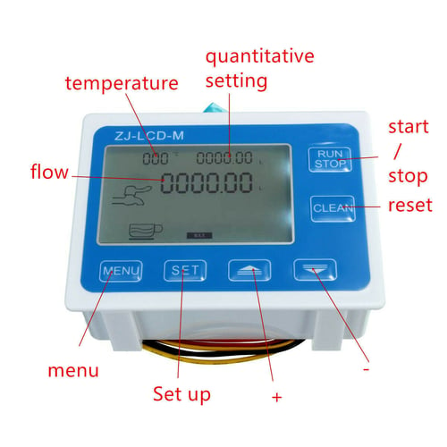 2'' Inch Flow Water Sensor Meter+LCD Display Quantitative Control 1-9999L / 