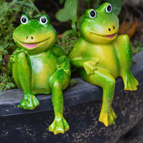 Set Of 4 Garden Ornament Resin Statues Frog Home Decor Sculpture Gift Set 