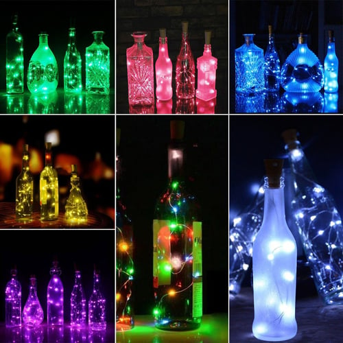 Green 20LED Bottle Light Cork Shape Starry Night Lamp Wine Valentine's Wedding 