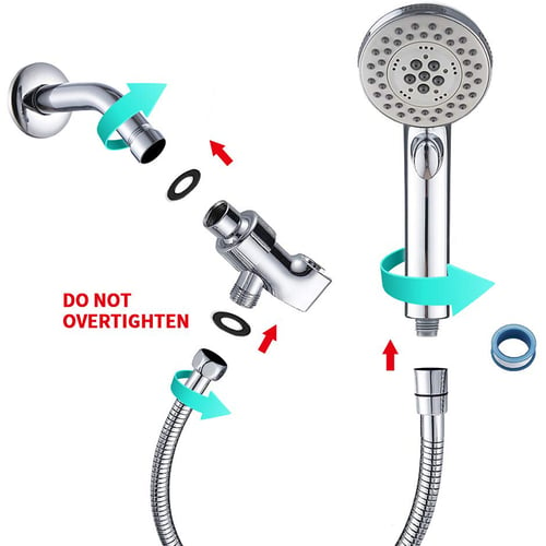 High Pressure 6 Setting Shower Head Hand-Held with ON/OFF Switch and Spa Spra... 