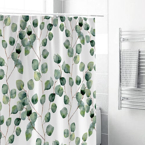 71inch Bathroom Decor Waterproof Fabric Shower Curtain Bath Mat Set Wolf Design