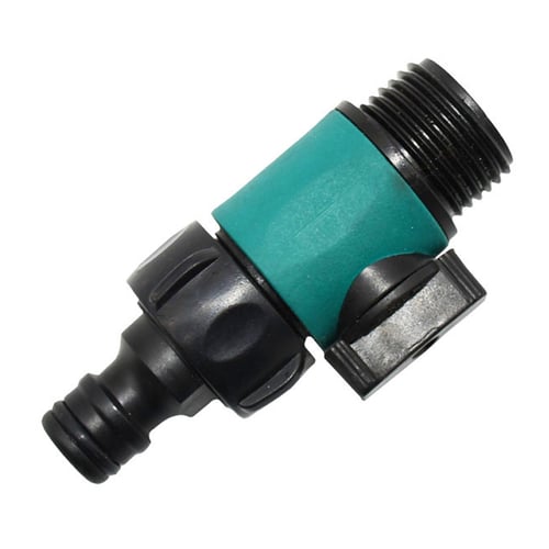 Plastic Valve with Quick Connector Garden Irrigation Prolong Hose Adapter Switch 