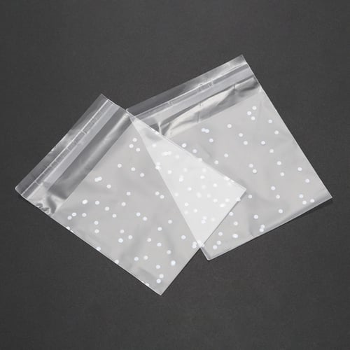 100pcs Frosted Cute Dots Plastic Pack Candy Cookie Soap Packaging Bags Cupc 