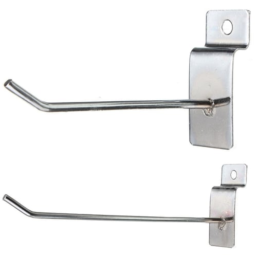 25 x Slatwall Single Hook Pin Shop Display Fitting Prong Hanger 100mm 