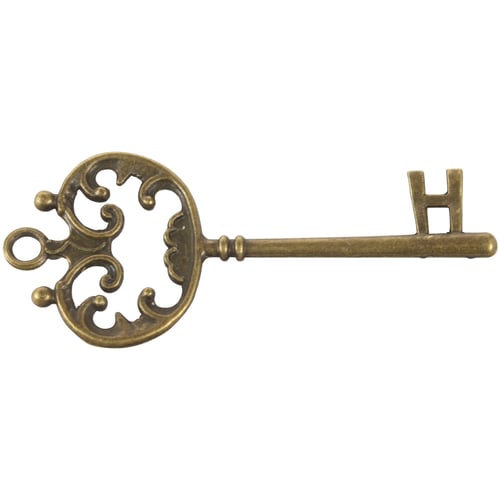 69x Antique Vintage Old look bronze skeleton key fancy Heart bow pendant decor D 