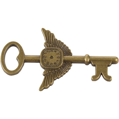 Set of 69 Antique Vintage Old Look Bronze Skeleton Keys Fancy Heart Bow Pendant 
