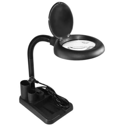 Led Magnifying Lamp 5x 10x Magnifier, Magnifying Desk Lamp With Base
