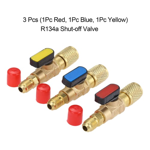 Red R410A Refrigeration Charging Valve Adapter 1/4" SAE Male to 5/16" SAE Famale 