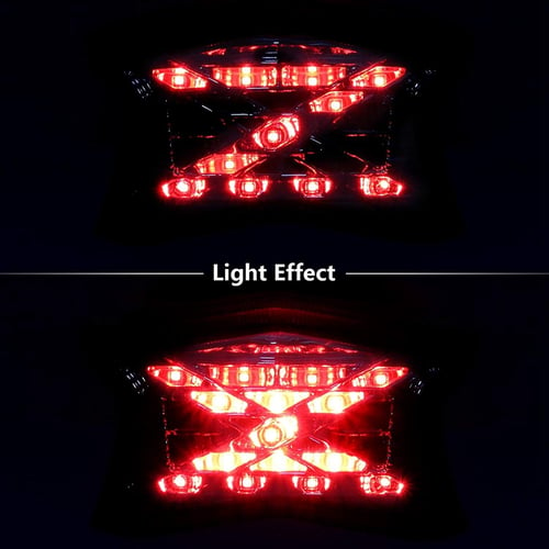 Motorcycle Integrated LED Tail Light Brake Stop Light Turn Signals 