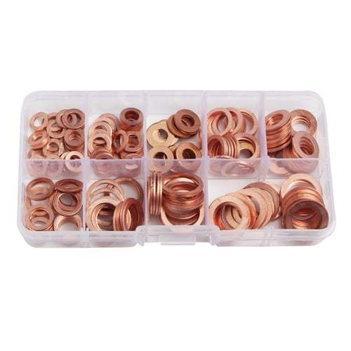 568pcs Copper Washer Gasket Flat Ring Kit Different Thickness Assortment 30 in 