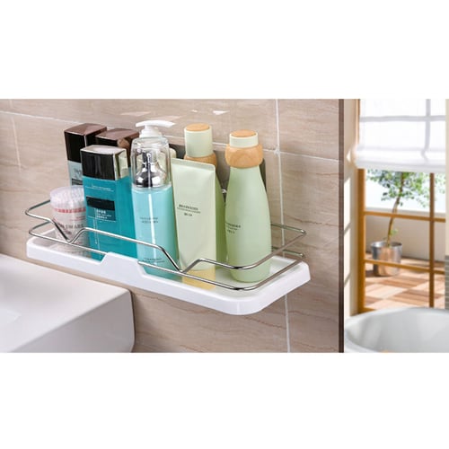 Suction Cup Stainless Steel Drain Rack, Bathroom Storage Suction Cups