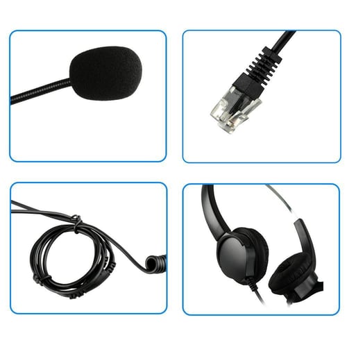 RJ9 Hands-free Headset Noise Canceling Telephone Headphone for Call Center 