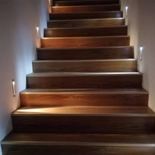 3w Recessed Led Stair Light Indoor Wall Lamp Corner Lights Stairs Step Stairway Hallway Staircase Foot Hotel Home White - Stair Recessed Wall Lights