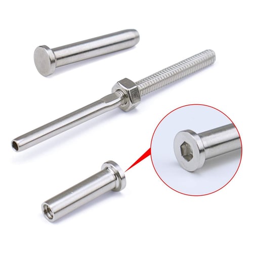 1pc-Stainless Steel Lag Screw Tensioner Set for Cable Railing 1/8" Cable 