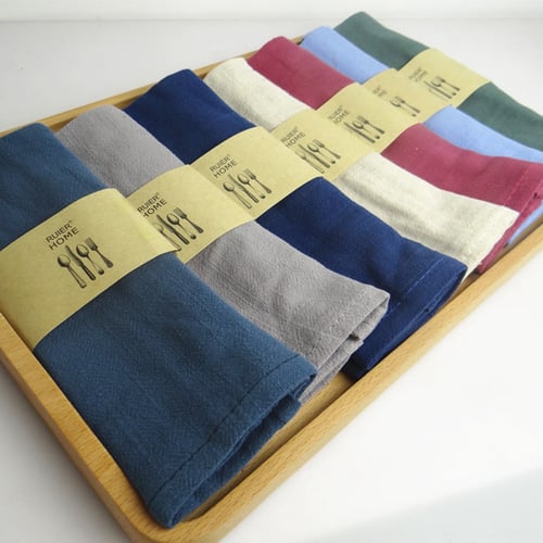 Cotton Linen Table Tea Towels Napkin Party Decorative Cloth Handkerchief New 