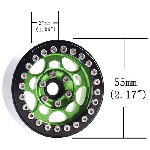 4pcs 1.9'' Metal Beadlock Wheel Rims for 1/10 RC TRX-4 SCX10 D90 CC01 Crawler