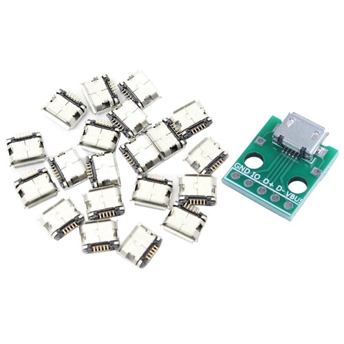 50pcs Micro Mini USB Female Plug Socket connector SMT PCB Placement 5Pin Type-B 