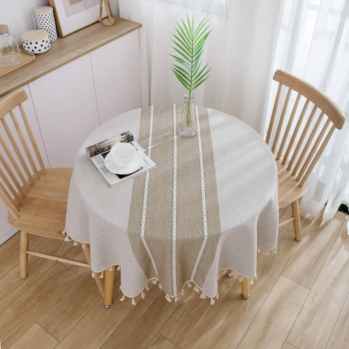 Decor Table Cloth Cotton Linen Tablecloth Round Tablecloths Dining Table Cover 