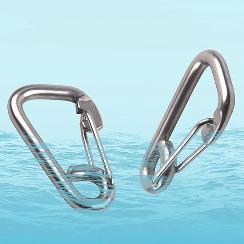 316 Stainless Steel Spring Hook Snap Heavy Duty for Camping Hiking Anchoring Mooring Outdoor Usage Attach with Rope 3/6PCS Marine Grade Safety Carabiner Clip