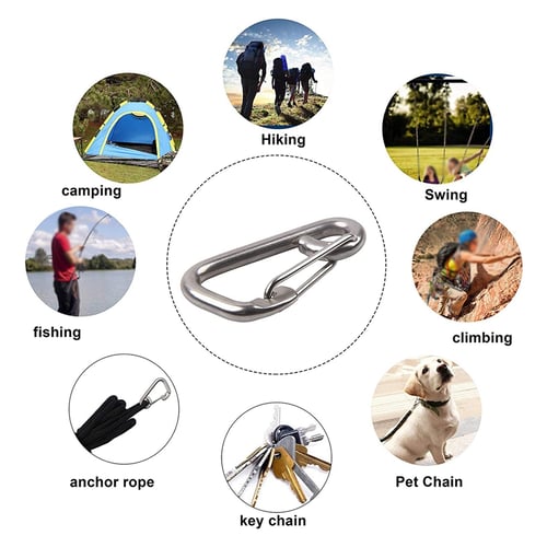 Stainless Steel Climbing Carabiner with Eye for Climbing/ Hiking/ Outdoor 