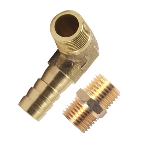 12mm Barb Brass Hose Fitting 90 Degree Elbow Pipe Coupler Tubing Adapter 2pcs