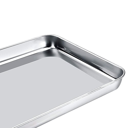 Stainless Steel Baking Sheet Set of 2 Tray Cookie Sheet 10inch 12inch Non Toxic 