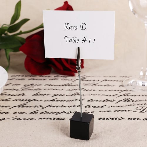 15pcs U Shaped Wedding Table Number Place Name Card Photo Clip Stand Holder 