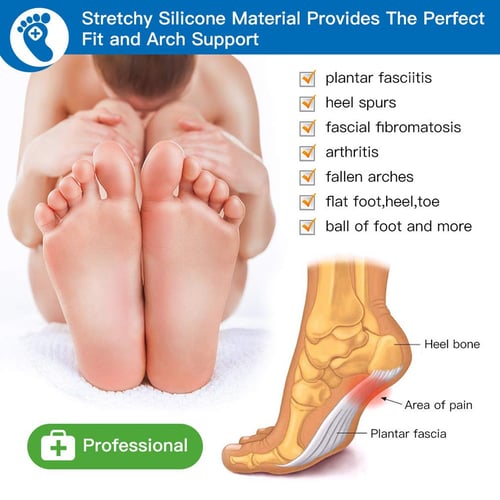 Silicone Gel Arch Support Insole Plantar Fasciitis High Heel Spur Cushions 