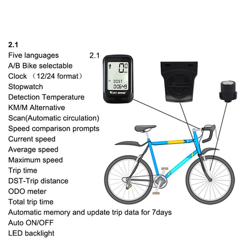 PVC Bicycle Computer MTB Road Bike Wireless/Wired Speedometer Odometer Stopwatch 