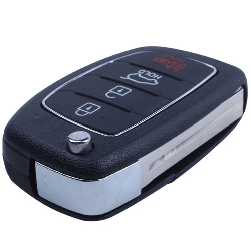 4 Button Remote Flip Key Fob Case Cover Replacement Fit HYUNDAI Santa Fe 13-14