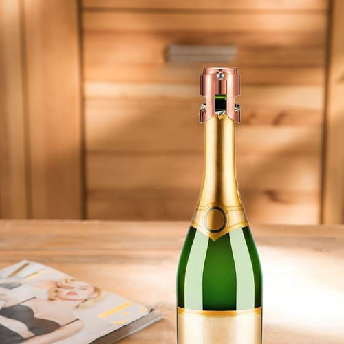 Stainless Champagne Sealer Stopper 4 pcs Reusable Sparkling Wine Bottle Saver 