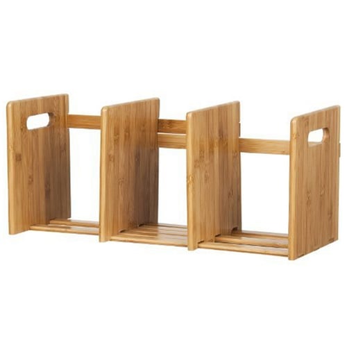 Bamboo Extension Book Rack Bookshelf, Small Tabletop Bookcase