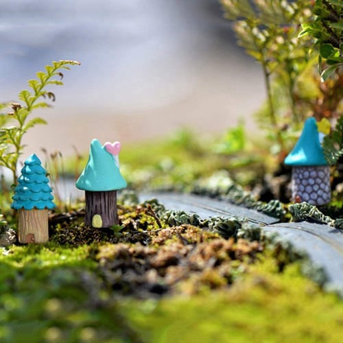3X Mini Tree Miniature Dolls' House Garden Bonsai Plant Fairy Ornament DIY Decor 