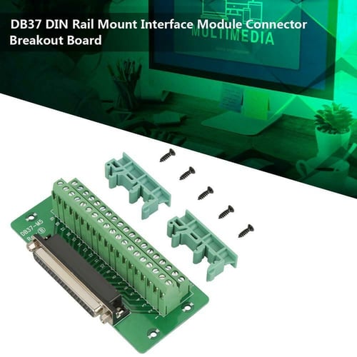 DB37 Male Signals Breakout Board Din Rail Mounting Header Screw terminals 