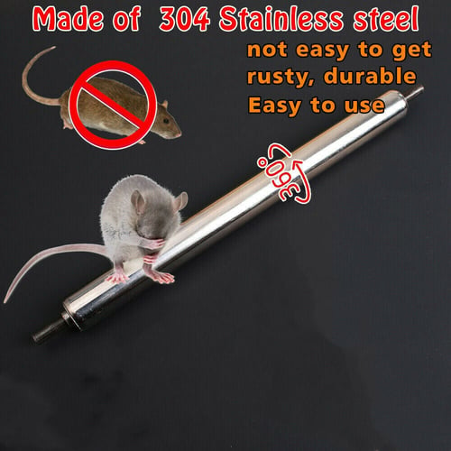 Metal Mice Rats Mouse killer Roll Trap log Grasp Bucket Rolling Spinning Roller 