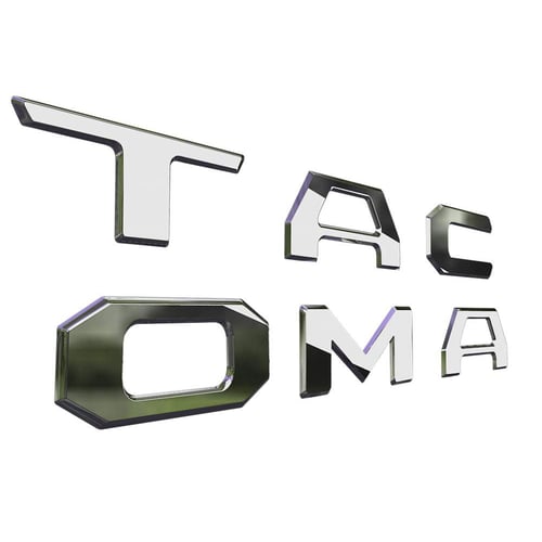 3D Raised Tailgate Insert Letters Emblems Fit 2014-2019 Toyota Tacoma-Chrome