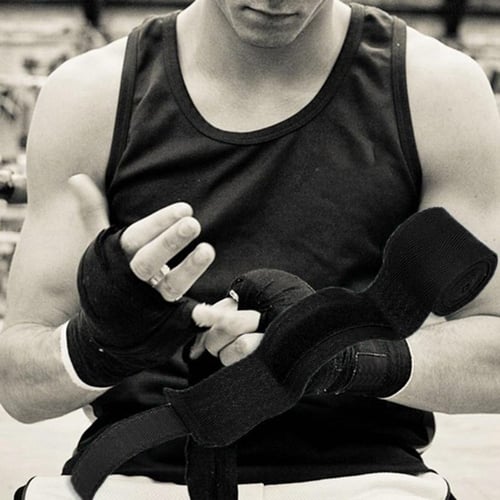 2pcs 2.5m Sports Cotton Kick Boxing Bandage Sanda MMA Wrist Hand Gloves 