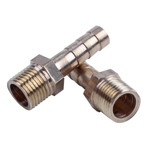1/8BSP Male Thread 6mm Dia Brass Hose Barb Fittings Couplers Connectors 2pcs