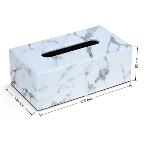 Marbled Leather Tissue Box Cover for Home,Office & Car Decor Tissue Box Holder 