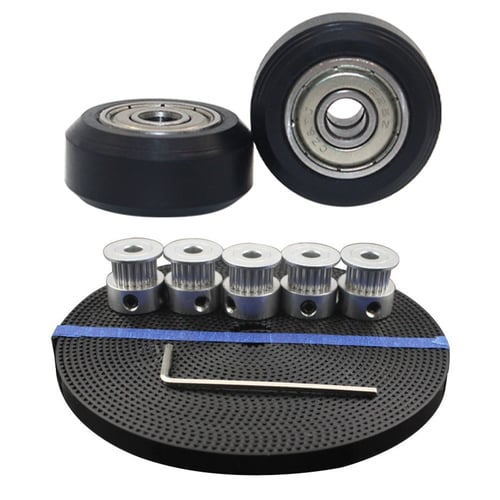 5mm Silver GT2 16 Tooth 6mm Width Durable Synchronous Wheels 2Pcs Aluminum Alloy Timing Belt Pulleys Bearing Belt Tool for 3D Printer Timing Pulley 20T 8mm
